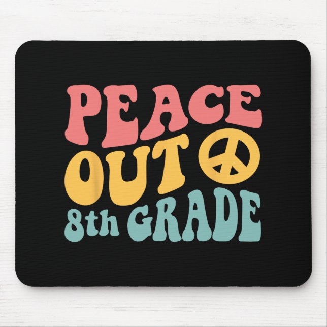 Out 8th Grade Funny Retro 70's Last Day Of 8th Gra Mouse Pad (Front)