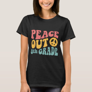 Out 8th Grade Funny Retro 70's Last Day Of 8th Gra T-Shirt