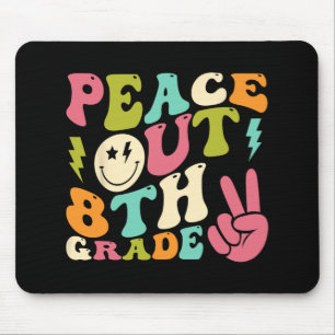 Out 8th Grade Groovy Graduation Last Day Of School Mouse Pad