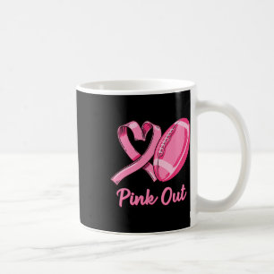 Out Breast Cancer Awareness Bleached Football Mom Coffee Mug