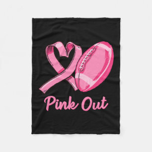 Out Breast Cancer Awareness Bleached Football Mom Fleece Blanket