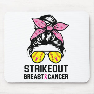Out Breast Cancer Awareness Softball Mom Women  Mouse Pad