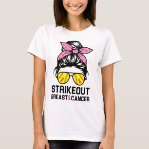Out Breast Cancer Awareness Softball Mom Women T-Shirt