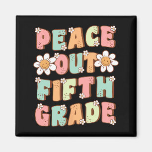 Out Fifth Grade Cute Groovy Last Day Of 5th Grade Magnet