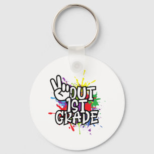 Out First 1st Grade Cl Of 2023 - Happy Last Day Keychain