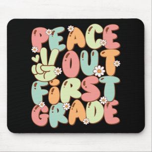 Out First Grade Groovy Last Day Of 1st Grade Schoo Mouse Pad