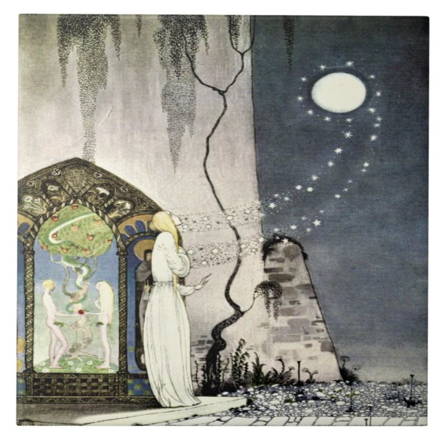 Out Flew the Moon Magical Fairytale Kay Nielson Tile (Front)