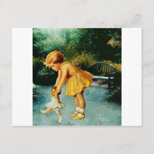 OUT FOR A STROLL IN THE GARDEN POSTCARD