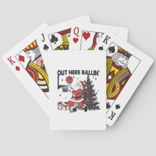 Out Here Balling Basketball Sport Xmas Christmas Playing Cards