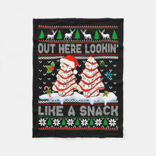 Out Here Lookin' Like A Snack Christmas Cakes Debb Fleece Blanket