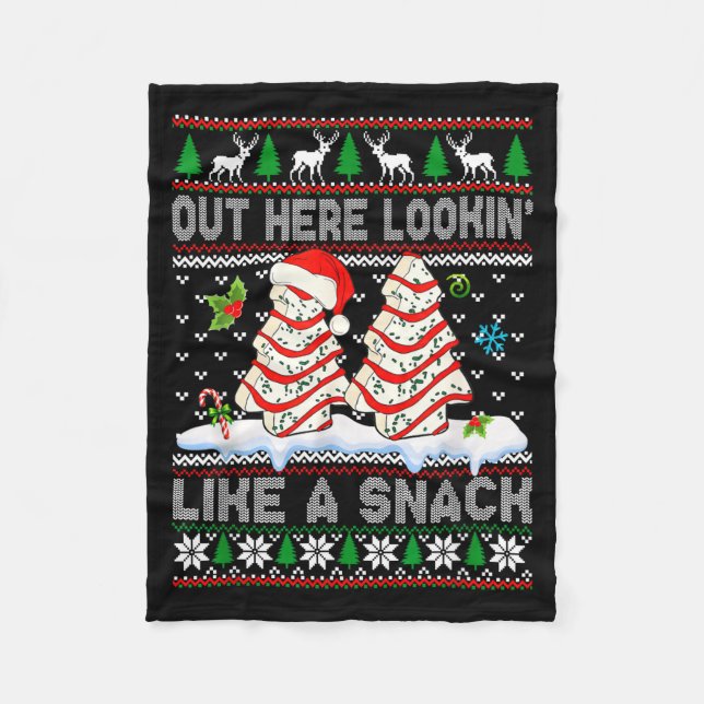 Out Here Lookin' Like A Snack Christmas Cakes Debb Fleece Blanket (Front)