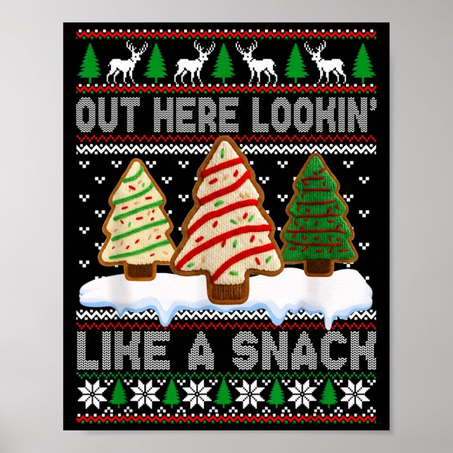 Out Here Lookin' Like A Snack Christmas Cakes Debb Poster (Front)