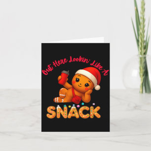 Out Here Looking Like A Snack Funny Xmas Light Gin Card
