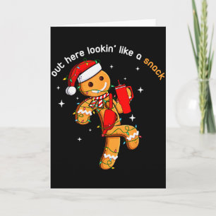 Out Here Looking Like A Snack Funny Xmas Light Gin Card