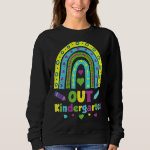 Out Kindergarten Boho Rainbow Peace School Kinder Sweatshirt