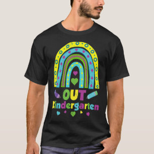 Out Kindergarten Boho Rainbow Peace School Kinder  T-Shirt