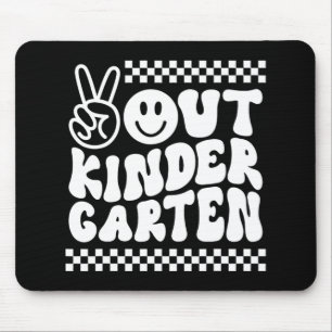 Out Kindergarten Cute Groovy Last Day Of School  Mouse Pad