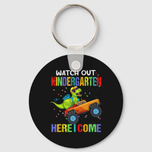 Out Kindergarten Here I Come First Day Of Dinosaur Keychain