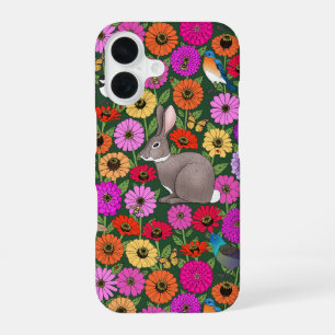 out my window… birds, bees, bunnies, butterflies iPhone 16 case