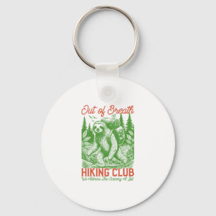 Out of Breath Funny Sloth Hiking Club Keychain