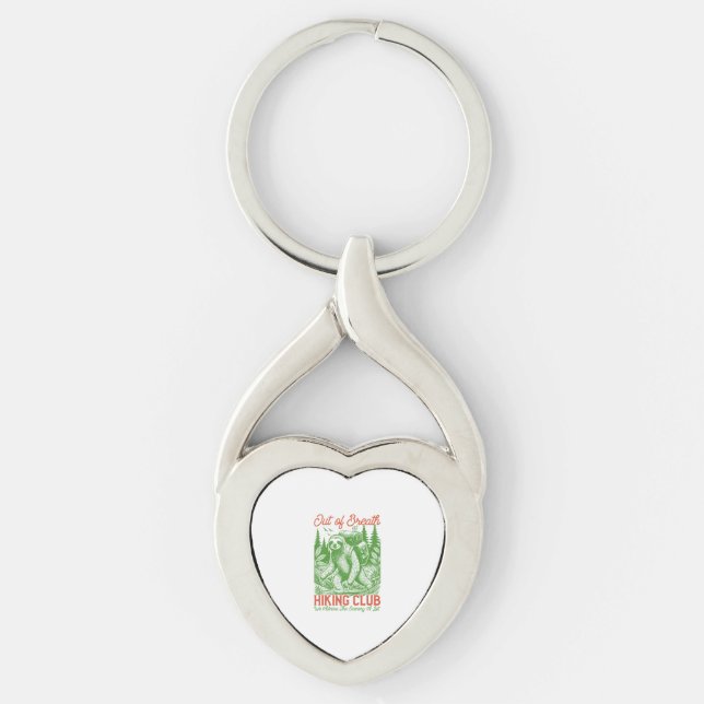 Out of Breath Funny Sloth Hiking Club Keychain (Front)