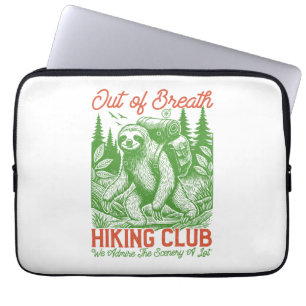 Out of Breath Funny Sloth Hiking Club Laptop Sleeve