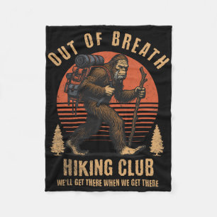 Out Of Breath Hiking Society Club Funny Outdoor Wa Fleece Blanket