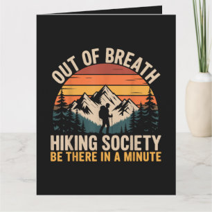 Out of Breath Hiking Society Funny Hiking Adventur Card