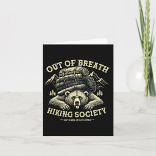 Out Of Breath Hiking Society Funny Mountain Outdoo Card