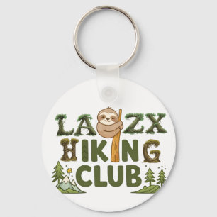 Out Of Breath Hiking Society Funny Sloth Hiker Keychain
