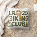 Out Of Breath Hiking Society Funny Sloth Hiker Throw Pillow<br><div class="desc">"Experience the perfect blend of nature, camping, and outdoor adventure with this hilarious and eye-catching design. Inspired by mountain exploration, trekking, and hiking journeys, this artwork features a funny sloth that captures the true spirit of an exhausted hiker—out of breath but still embracing the adventure. Designed for hiking lovers and...</div>