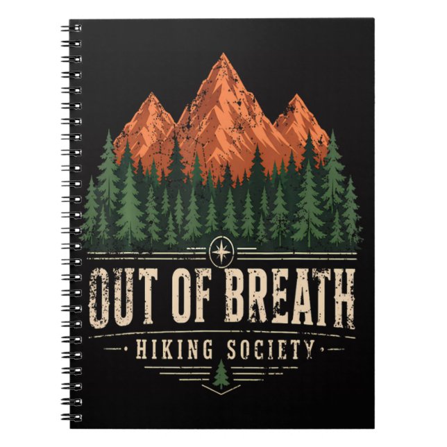 Out Of Breath Hiking Society Notebook (Front)