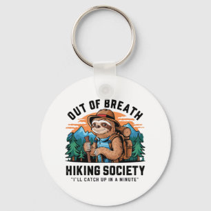 Out Of Breath Hiking Society Outdoor Camping Sloth Keychain