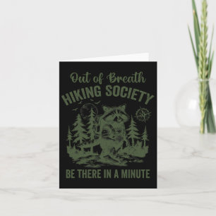 Out Of Breath Hiking Society Raccoon Retro Hiking Card