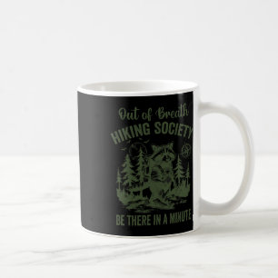Out Of Breath Hiking Society Raccoon Retro Hiking  Coffee Mug