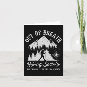 Out Of Breath Hiking Society Retro Nature Love  Card