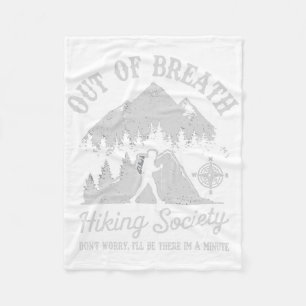 Out Of Breath Hiking Society Retro Nature Love  Fleece Blanket