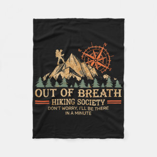 Out Of Breath Hiking Society Summer Vacation Fores Fleece Blanket