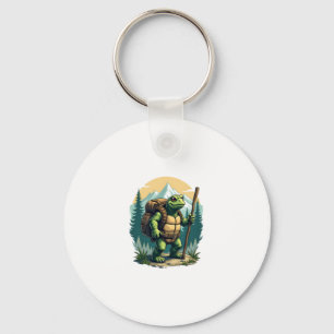 Out Of Breath Hiking Society Turtle T-Shirt Keychain