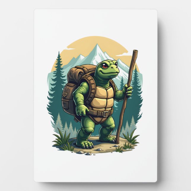 Out Of Breath Hiking Society Turtle T-Shirt Plaque (Front)