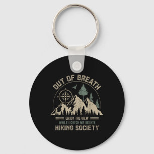 Out Of Breath Mountain Hiking Society Outdoor Camp Keychain
