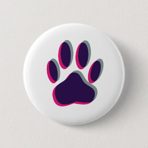 Out of Focus Dog Paw Print 2 Inch Round Button