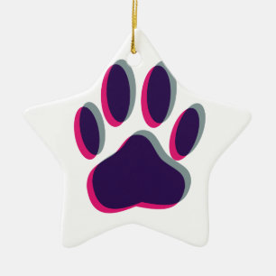 Out of Focus Dog Paw Print Ceramic Ornament