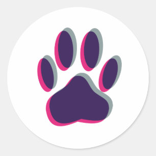 Out of Focus Dog Paw Print Classic Round Sticker