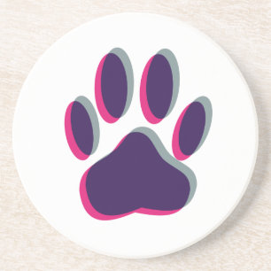 Out of Focus Dog Paw Print Coaster