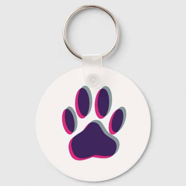 Out of Focus Dog Paw Print Keychain (Front)