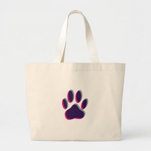 Out of Focus Dog Paw Print Large Tote Bag
