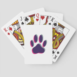 Out of Focus Dog Paw Print Playing Cards