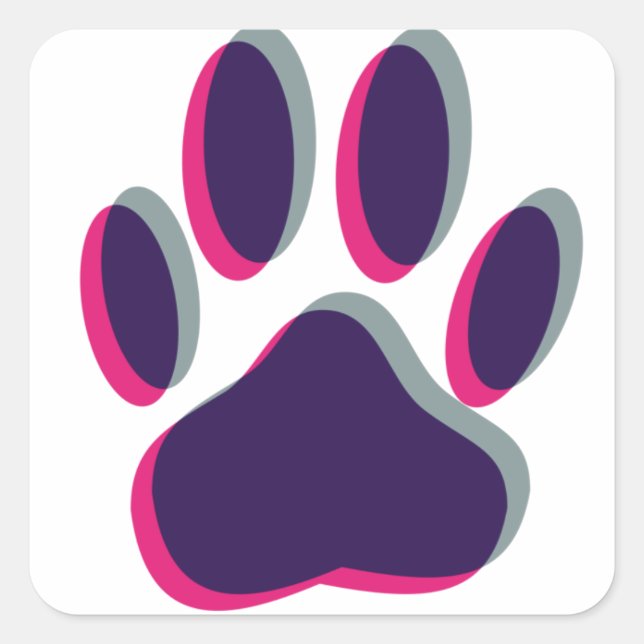 Out of Focus Dog Paw Print Square Sticker (Front)