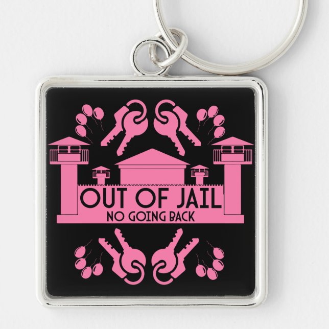 Out Of Jail Prison Release Gift Keychain (Front)
